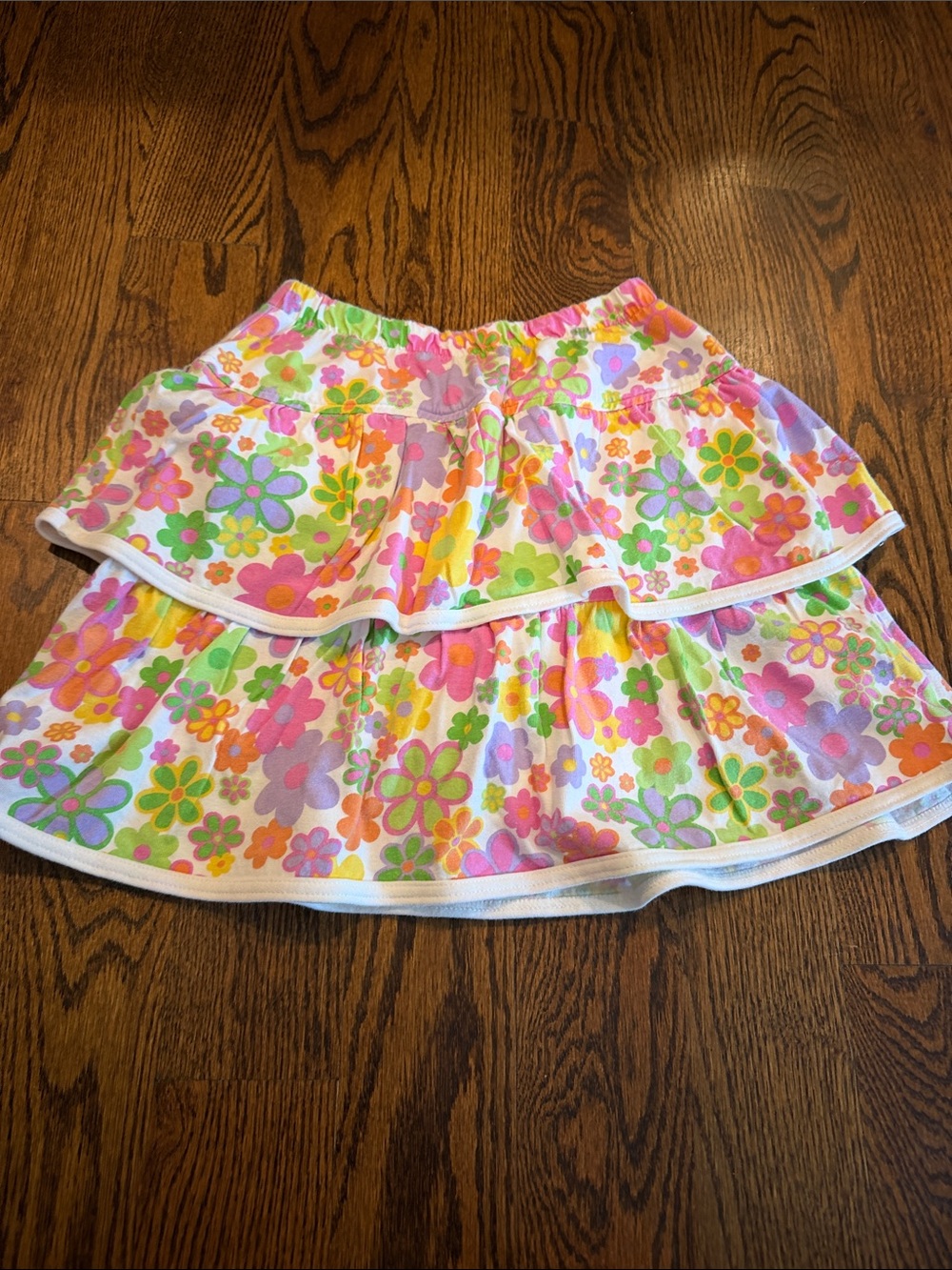 Girls' Floral Tiered Skort in Bright Multicolor